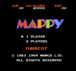 Mappy (Japan) Title Screen